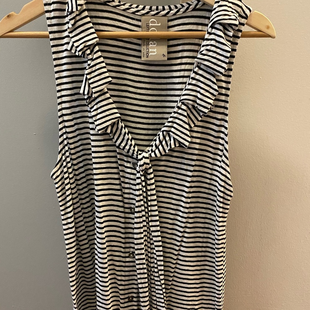 Dolan Tank - black and white striped, VGUC, medium